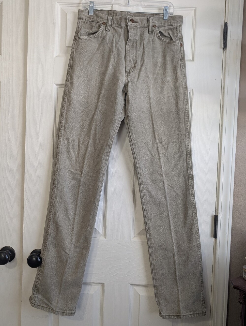 Men’s Vintage Style Wrangler Tan Western Rodeo Denim Jeans 32x36